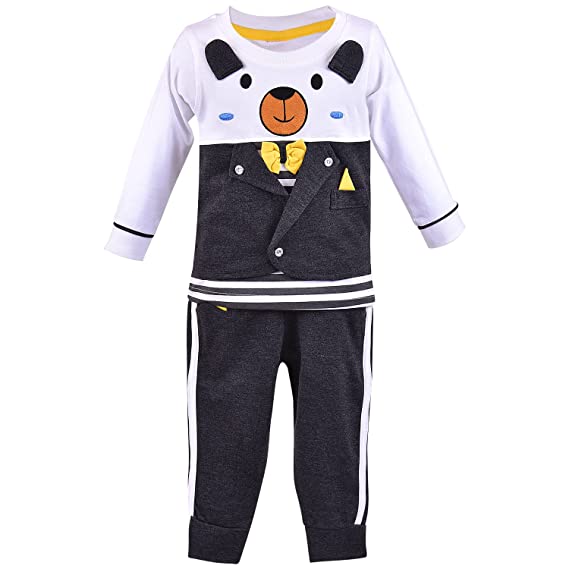 Baby Boys T-Shirt and Pant Clothing Set For Boys-(bt505gry)