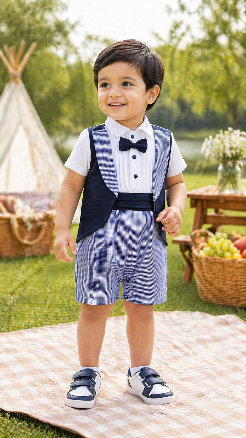 Unisex Clothing Sets With Designed Bow Tie