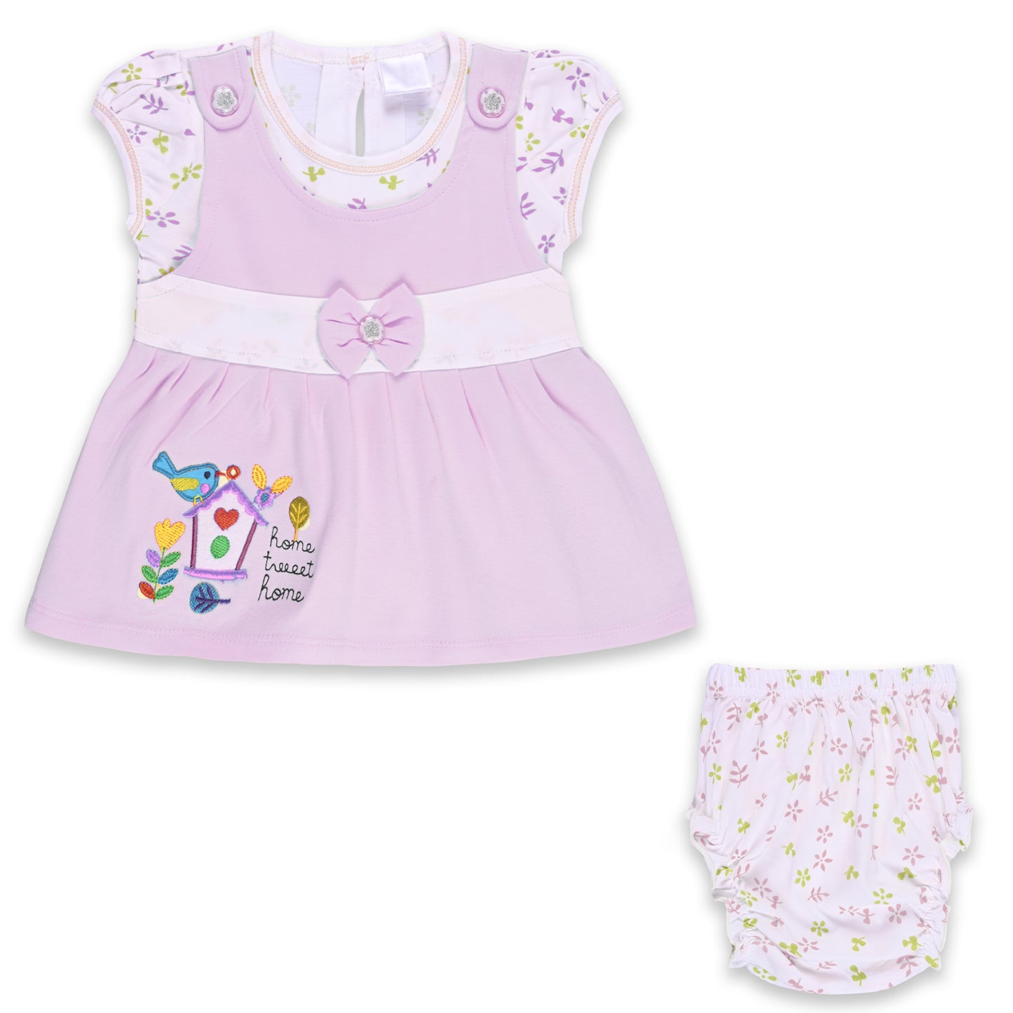 Girls Embroidered Sleeveless Frock dress comes with brief bt725