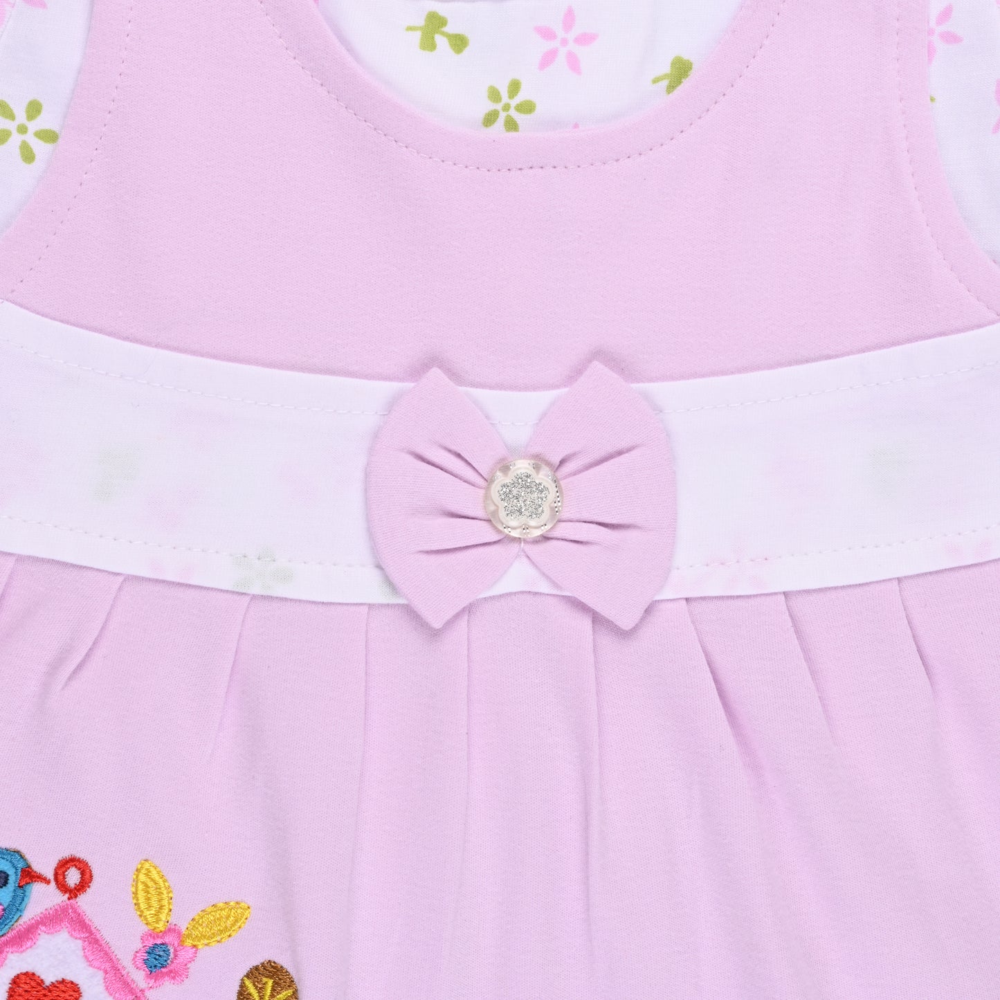 Girls Embroidered Sleeveless Frock dress comes with brief bt725