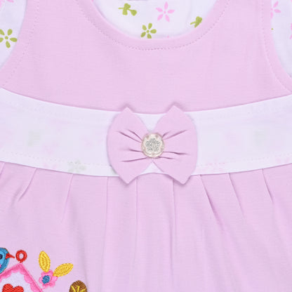Girls Embroidered Sleeveless Frock dress comes with brief bt725