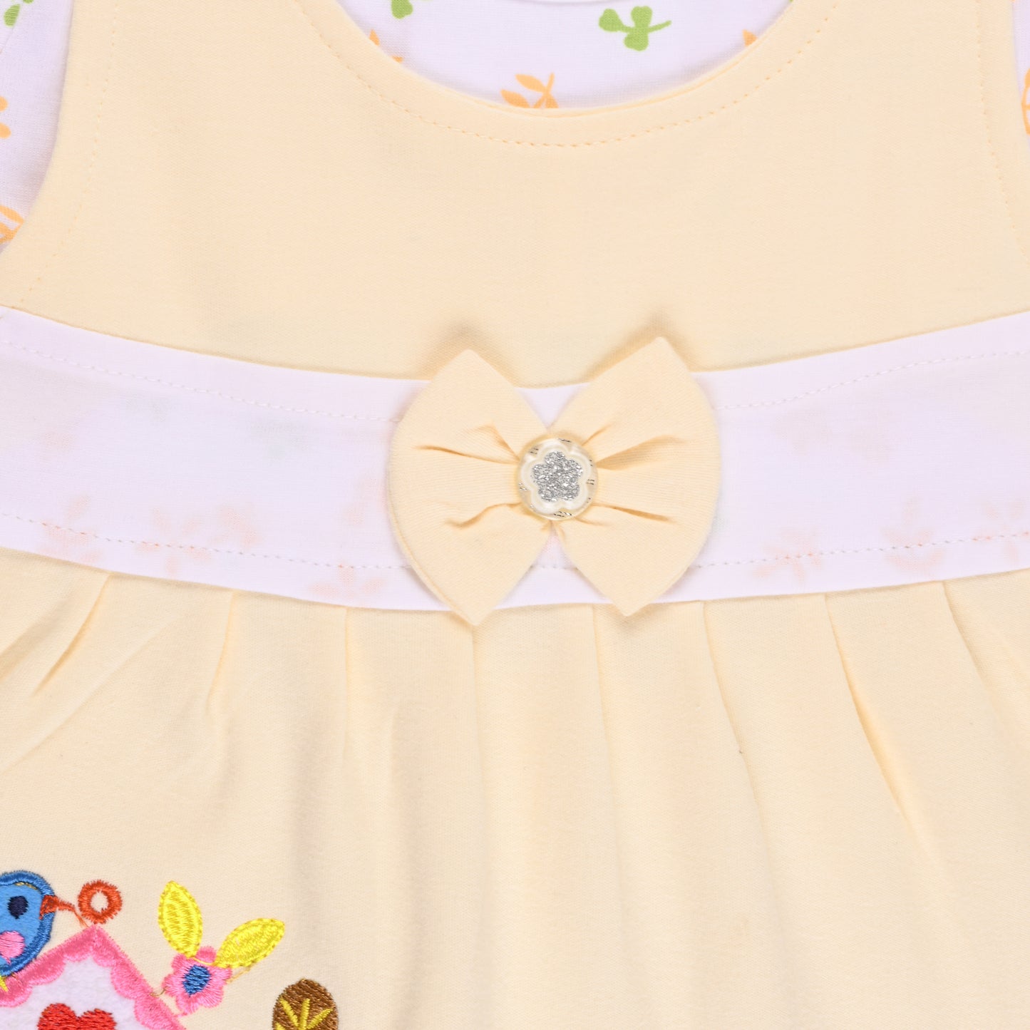 Girls Embroidered Sleeveless Frock dress comes with brief bt725