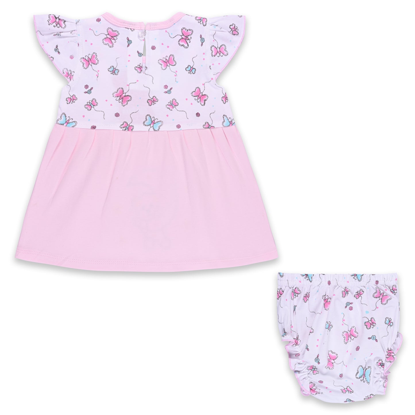 Girls Embroidered Cap sleeve frock dress comes with brief. bt727