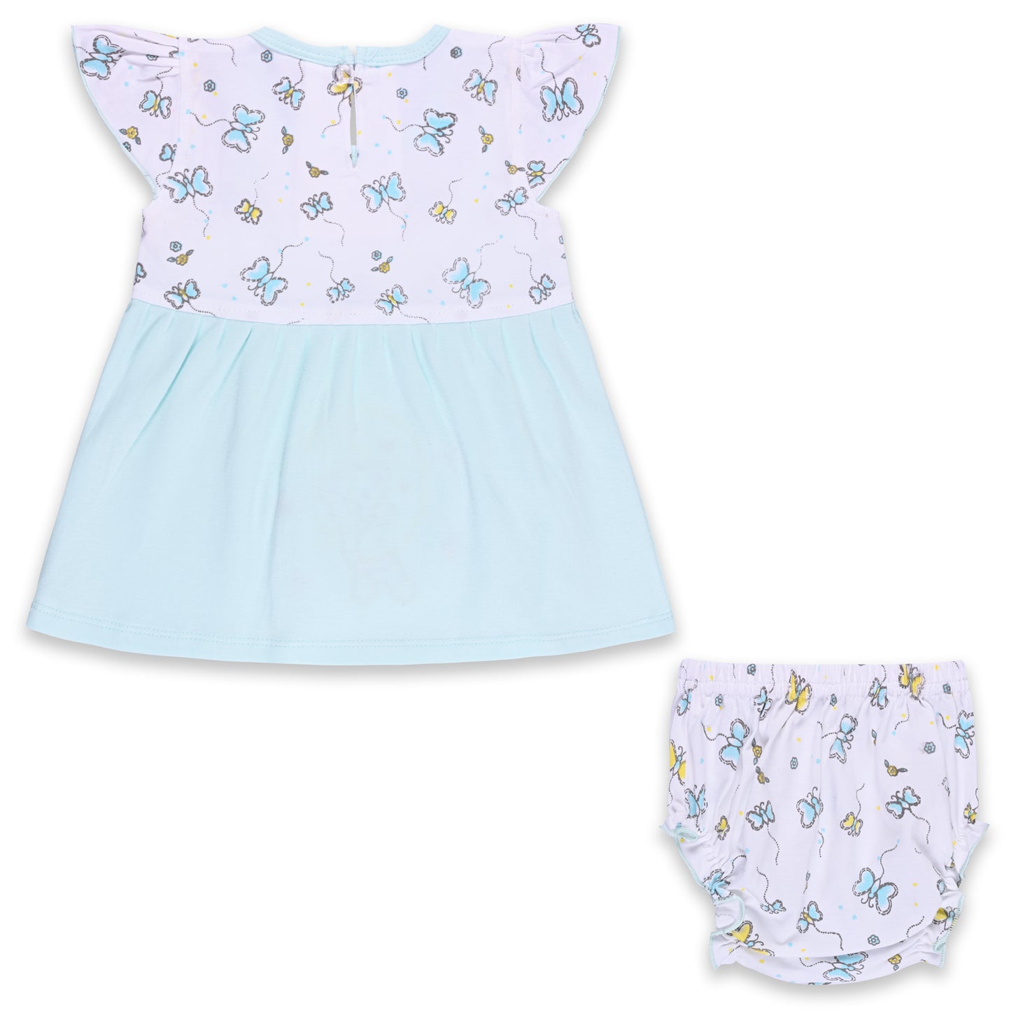 Girls Embroidered Cap sleeve frock dress comes with brief. bt727