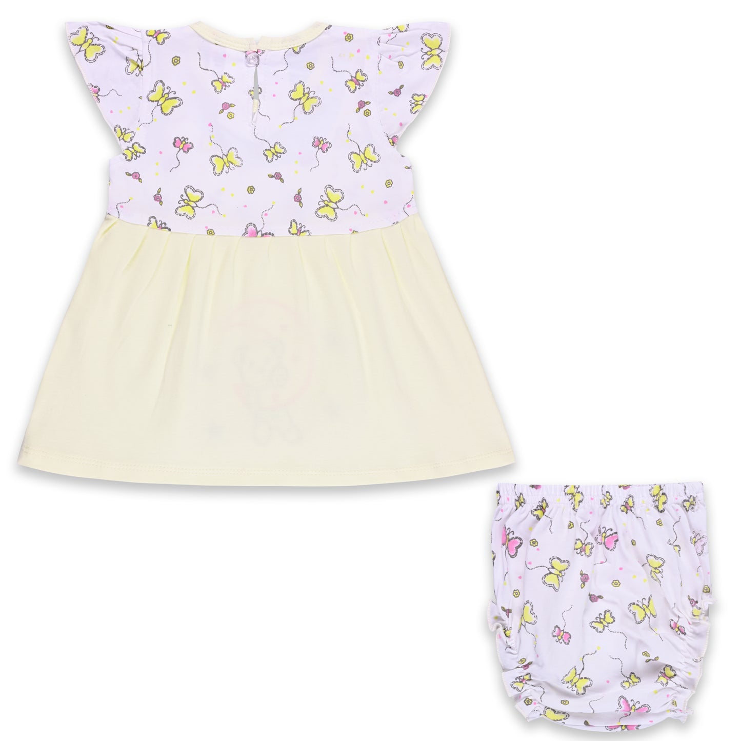 Girls Embroidered Cap sleeve frock dress comes with brief. bt727