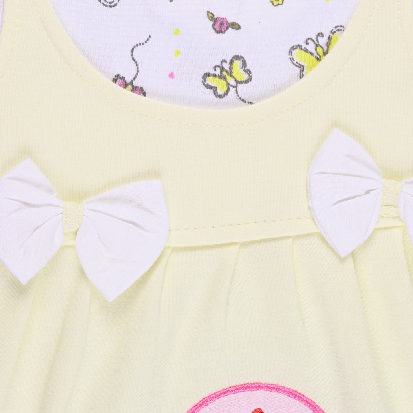 Girls Embroidered Cap sleeve frock dress comes with brief. bt727