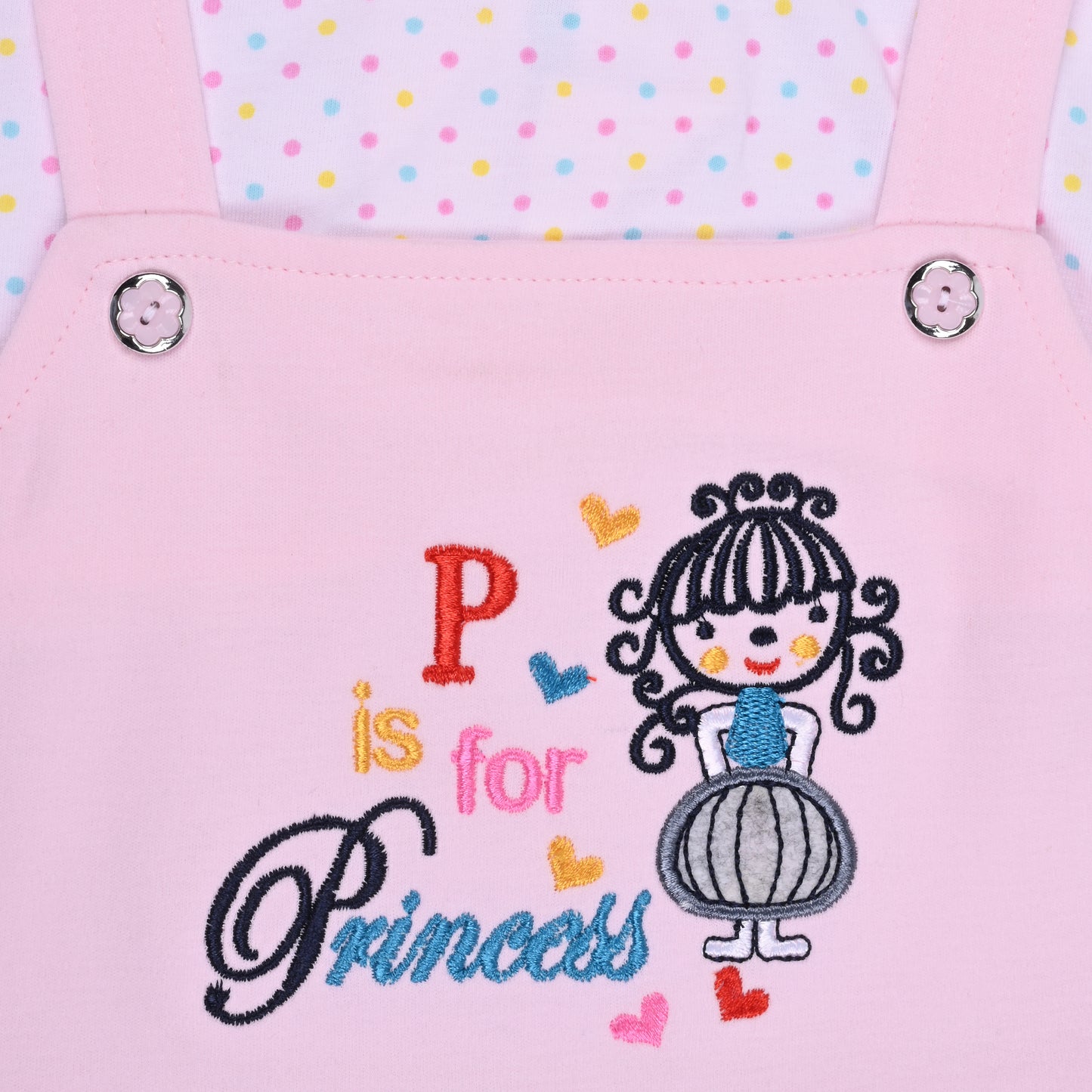 Girls Embroidered Puff Sleeve Frock Dress comes with Brief bt732