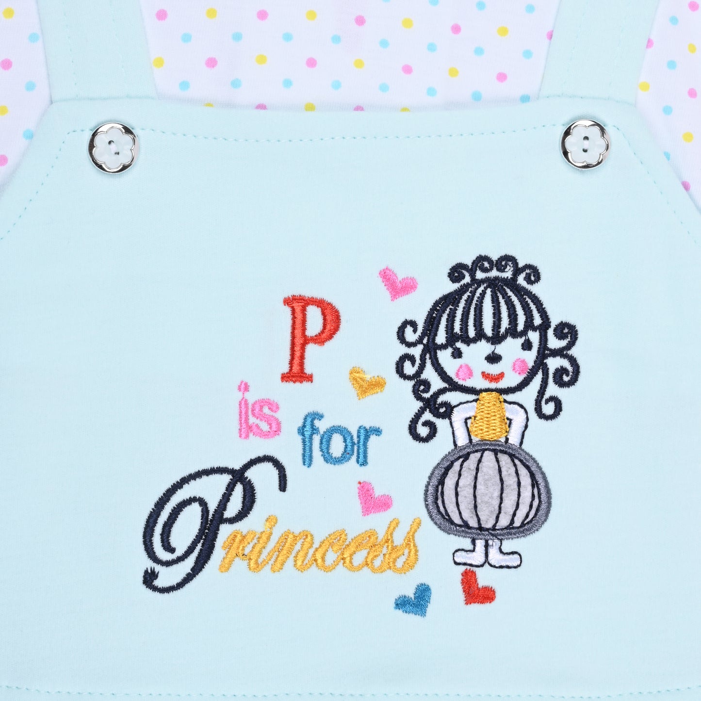 Girls Embroidered Puff Sleeve Frock Dress comes with Brief bt732