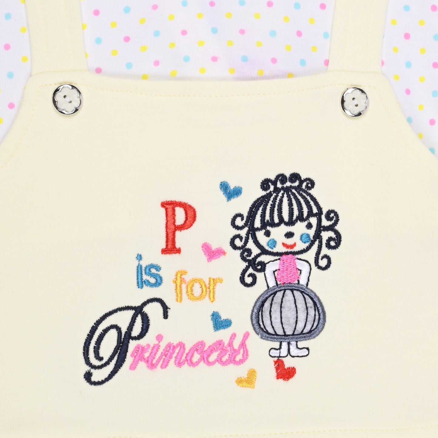 Girls Embroidered Puff Sleeve Frock Dress comes with Brief bt732