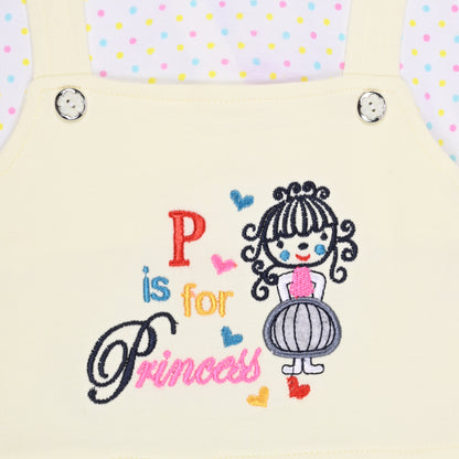 Girls Embroidered Puff Sleeve Frock Dress comes with Brief bt732