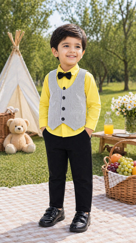 Boys Striped Cotton Party wear - Wish Karo - photo 1