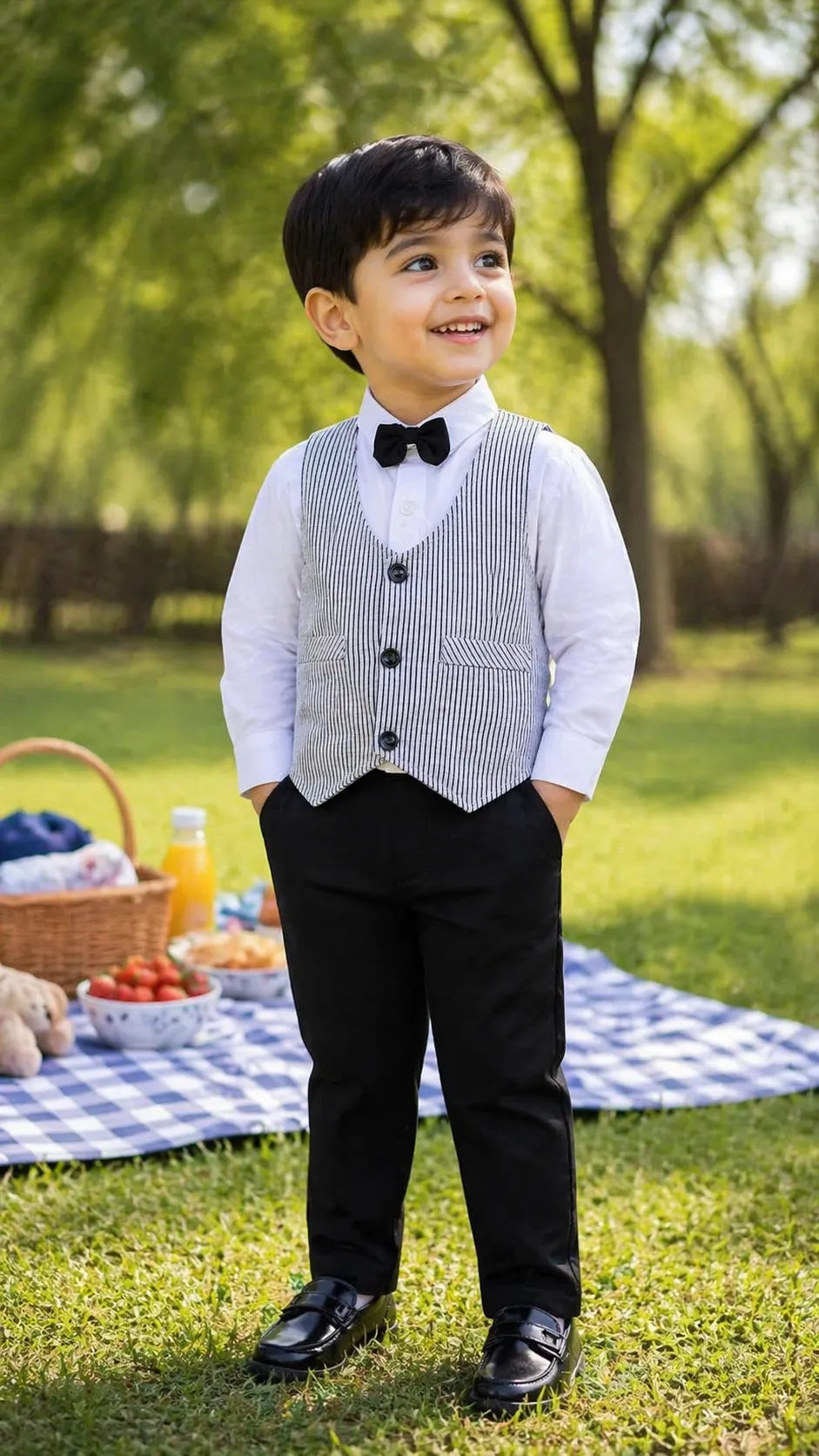 Boys T-Shirt and Pant With Bow-Tie - Wish Karo - photo 4