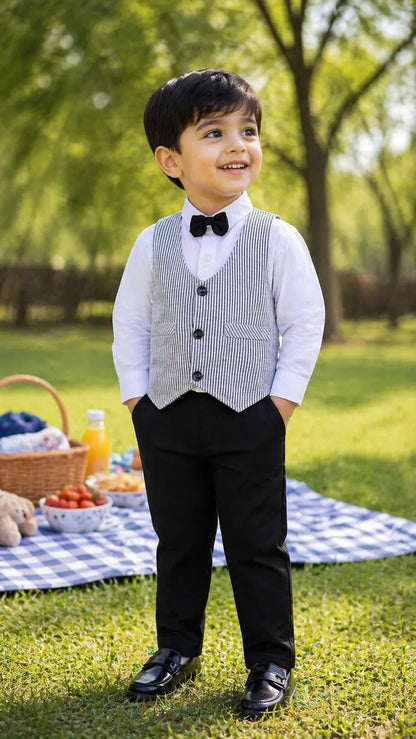 Boys T-Shirt and Pant With Bow-Tie - Wish Karo - photo 4