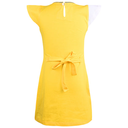 Girls Printed Fit and Flare Cap Sleeve Frock Dress bt780