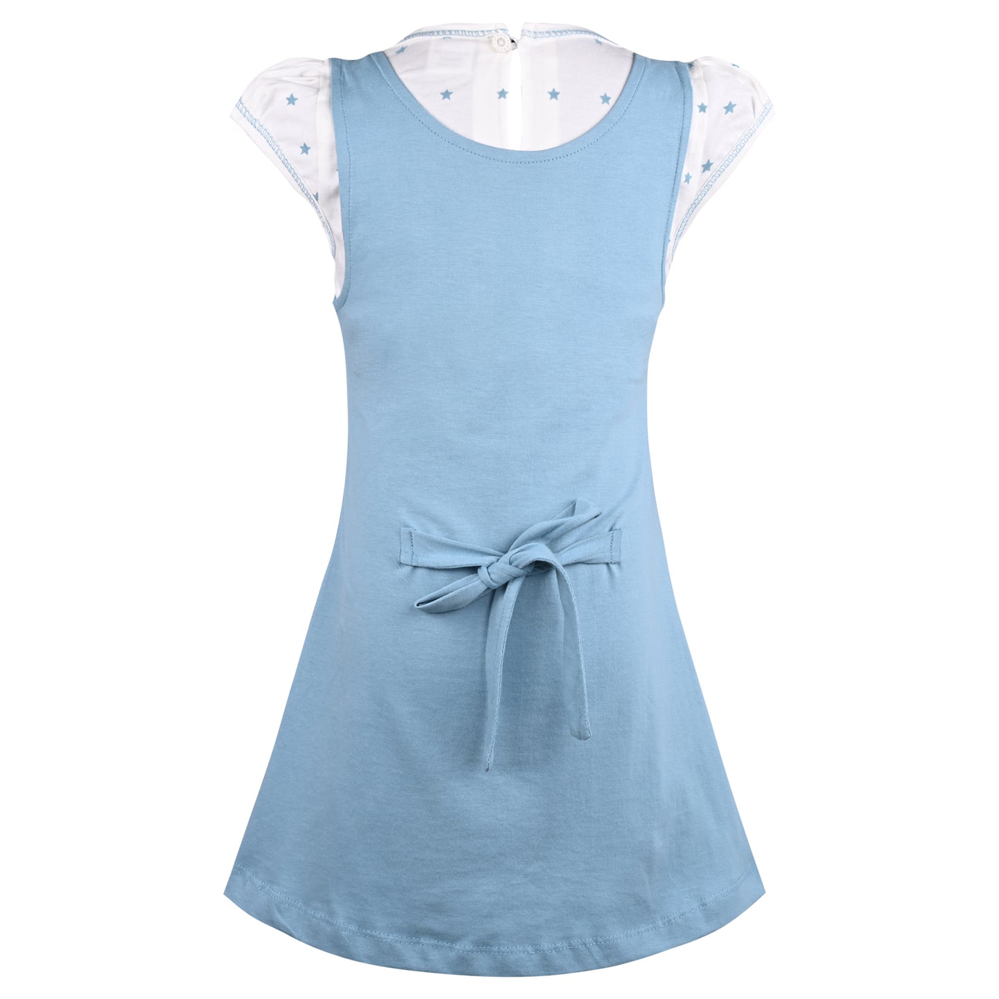 Girls Polka Print Fit and Flare Cap Sleeve Frock Dress bt787