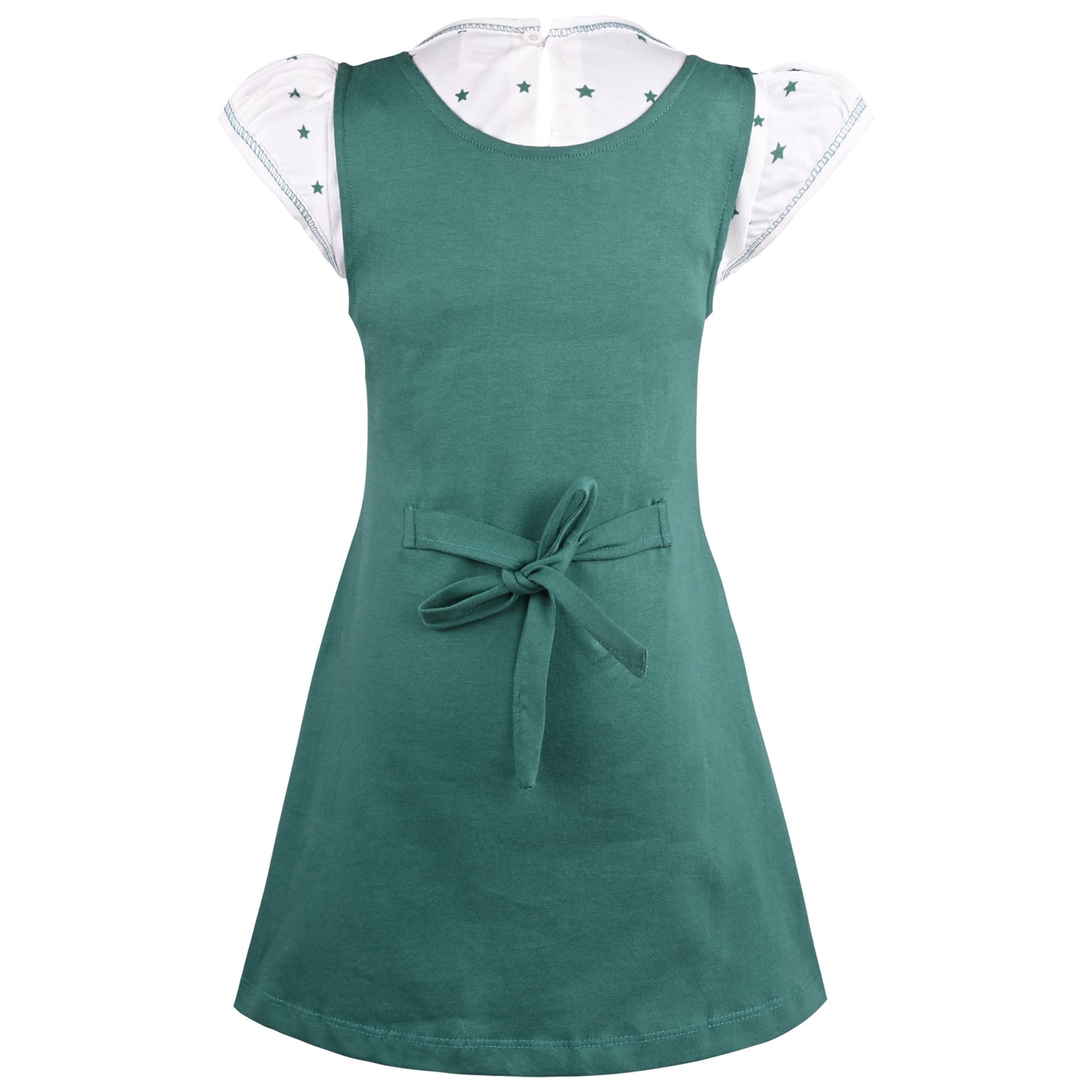 Girls Polka Print Fit and Flare Cap Sleeve Frock Dress bt787