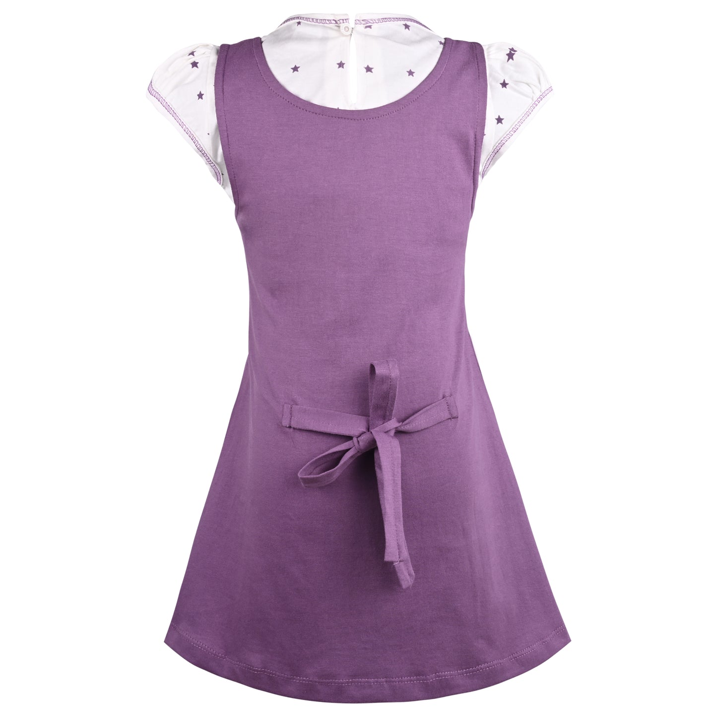 Girls Polka Print Fit and Flare Cap Sleeve Frock Dress bt787