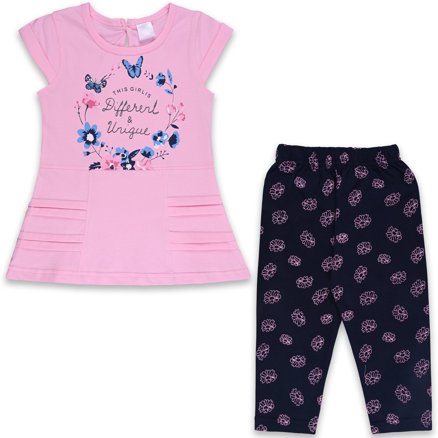 Girls Floral Printed Top and Pant bt793
