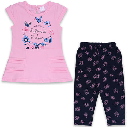 Girls Floral Printed Top and Pant bt793