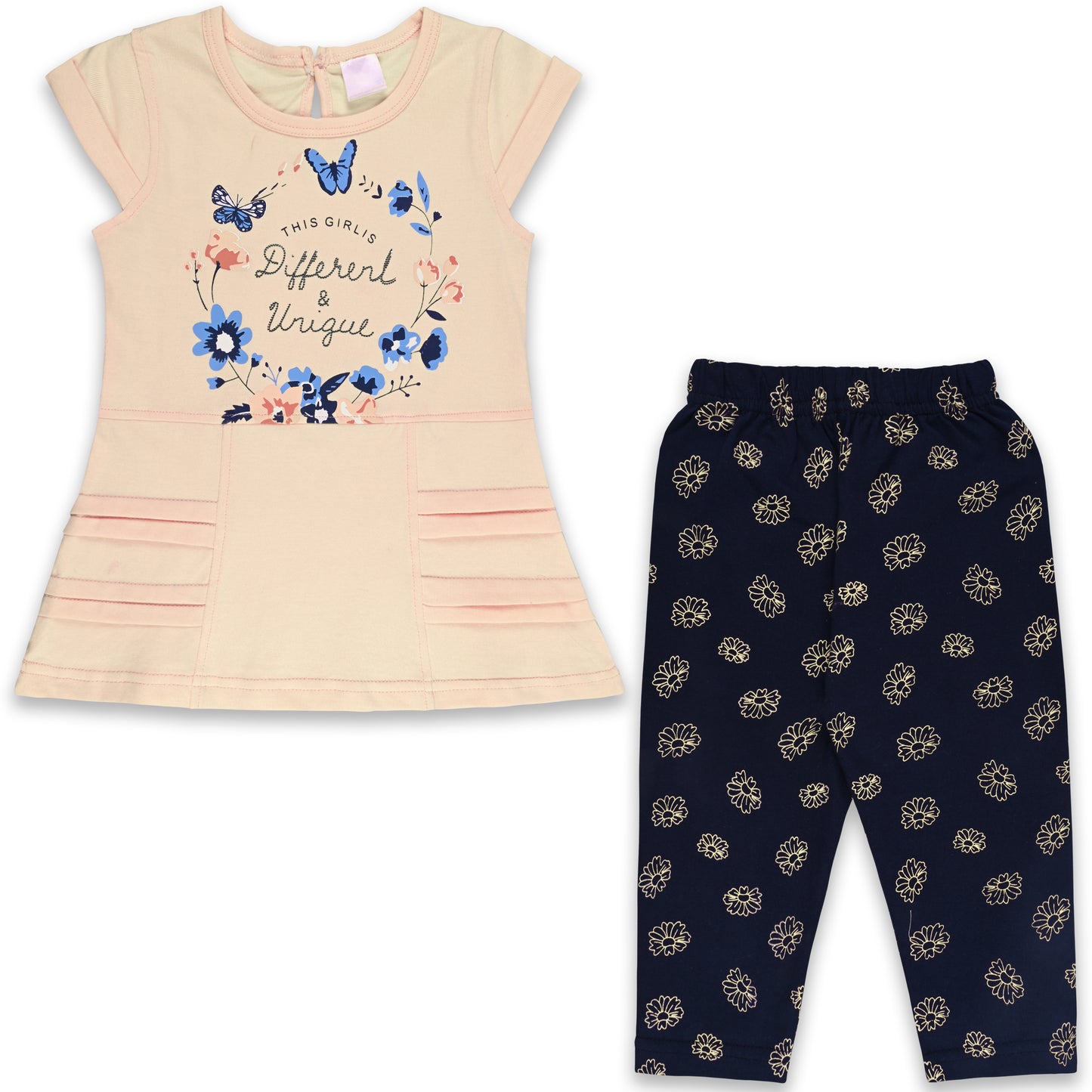 Girls Floral Printed Top and Pant bt793