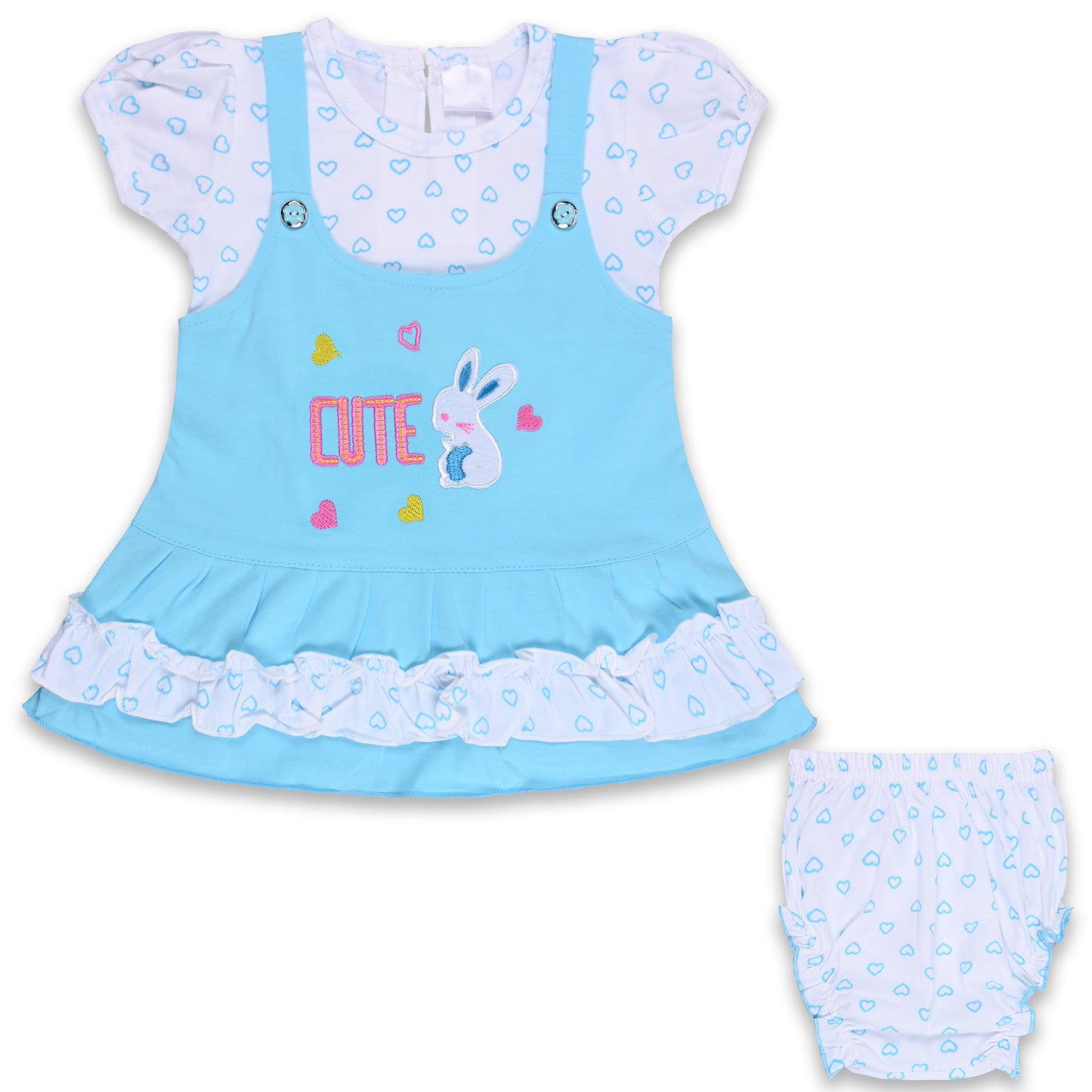 Baby Girls Printed A-Line Frock Dress With Brief bte755
