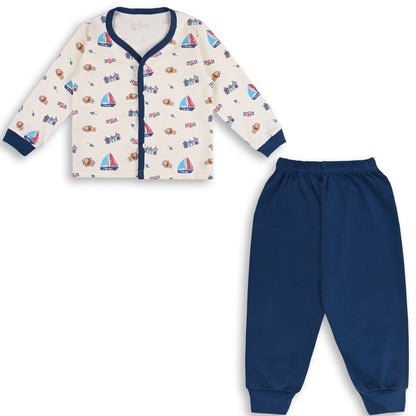 Baby Unisex T-Shirt With A Printed Deign And Solid Pant