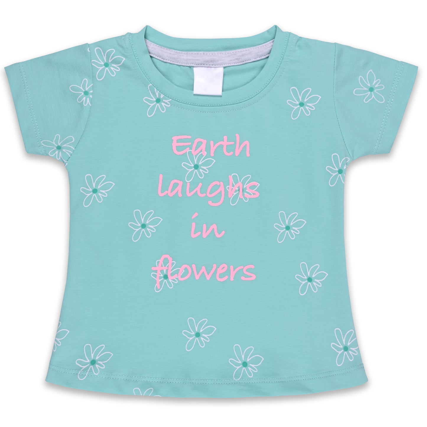 Girls Floral Print T-Shirt bte791mstd