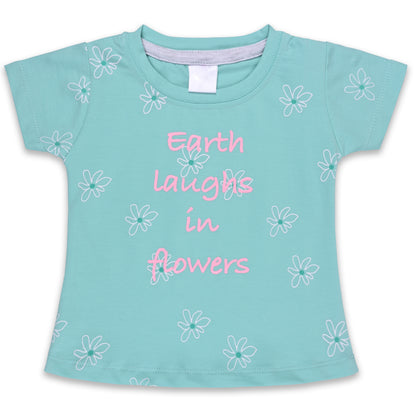 Girls Floral Print T-Shirt bte791mstd