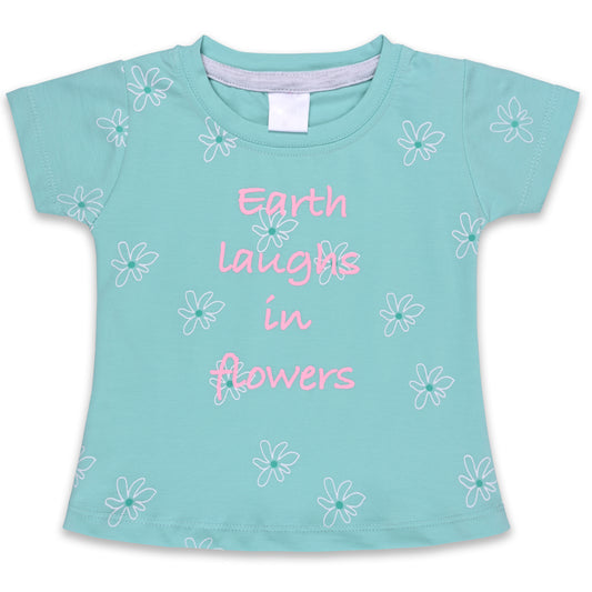 Girls Floral Print T-Shirt bte791mstd