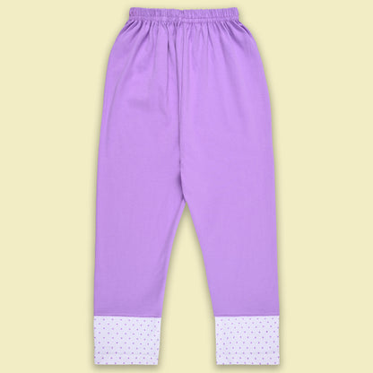 Girls Polka And Applique Print Top And Pant Full Sleeve Clothing Se