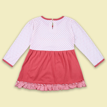 Girls Polka And Applique Print Top And Pant Full Sleeve Clothing Se