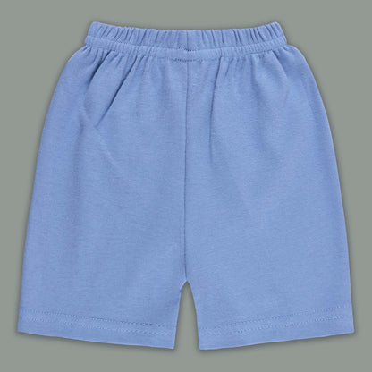 Boys Striped Teddy Print Cotton T-shirt and Shorts Set bte849