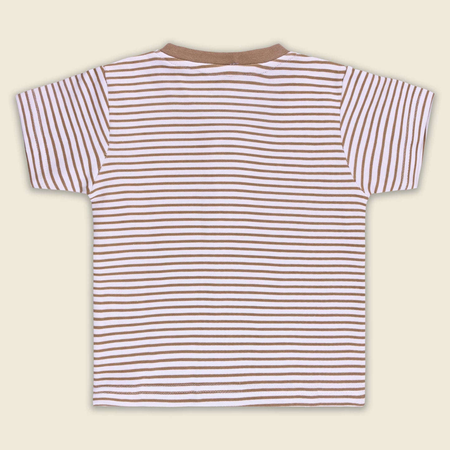 Boys Striped Teddy Print Cotton T-shirt and Shorts Set bte849