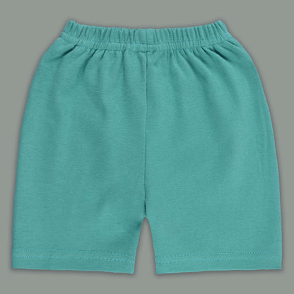 Boys Striped Teddy Print Cotton T-shirt and Shorts Set bte849