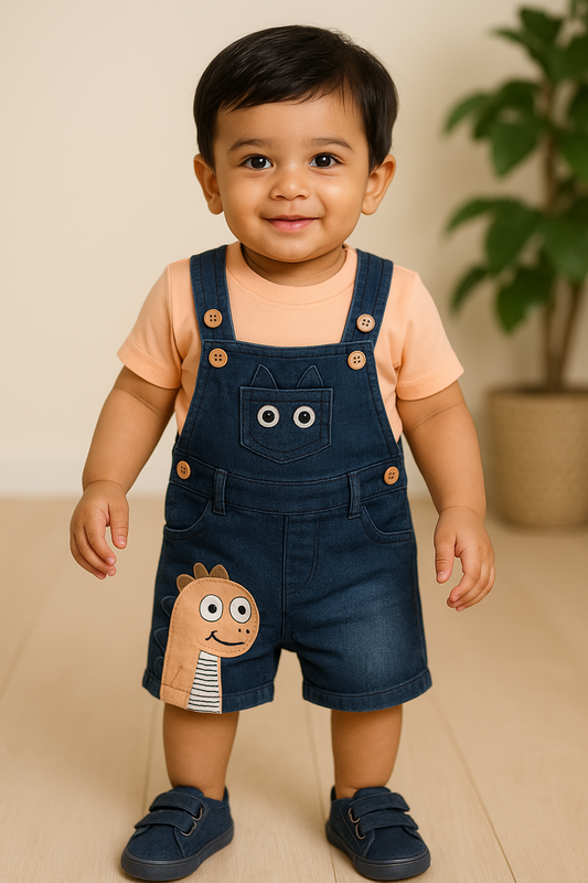 Dungaree For Baby Boys Casual Solid Cotton Blend  btp4042pch
