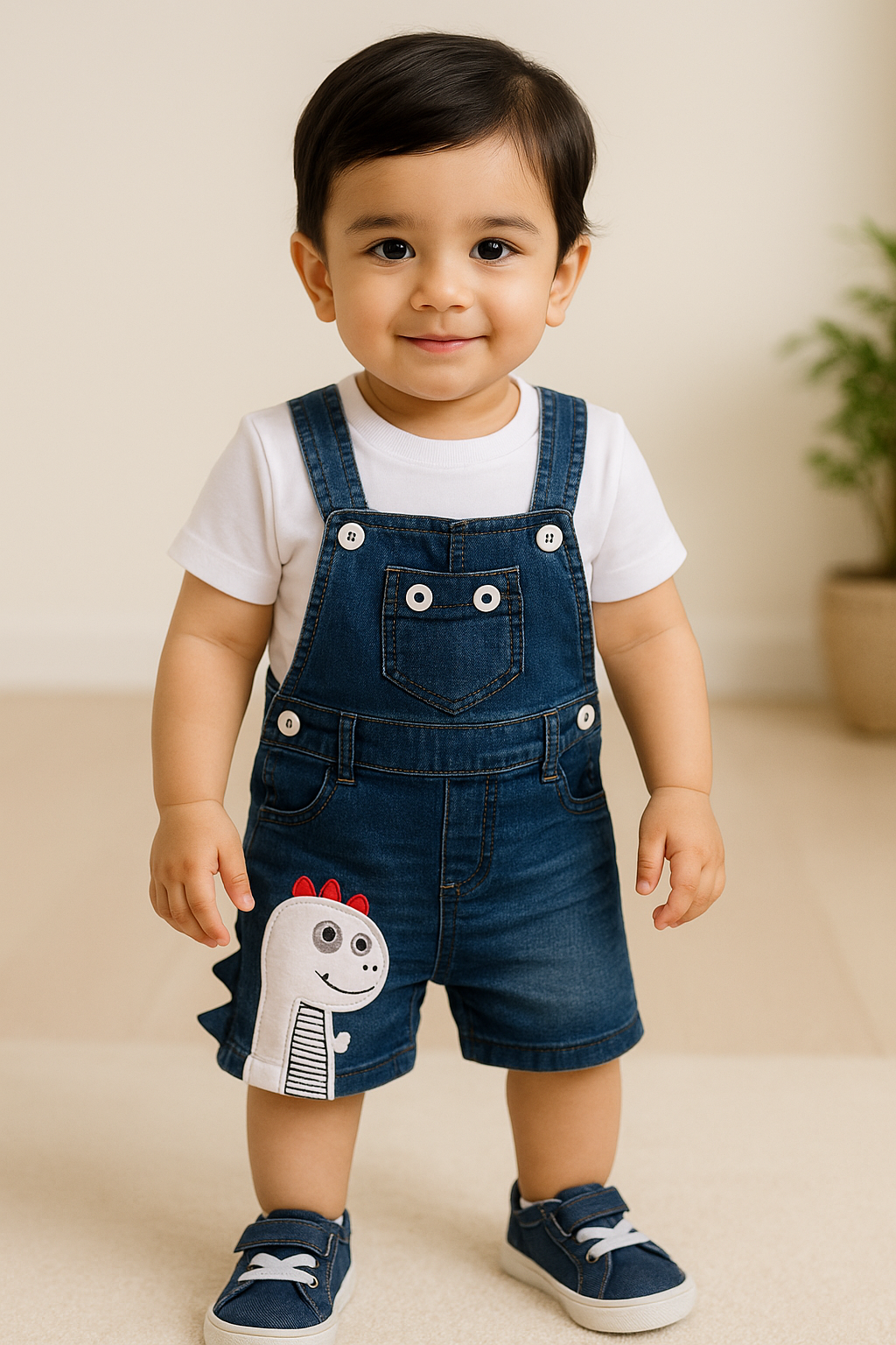 Dungaree For Baby Boys Casual Solid Cotton Blend 