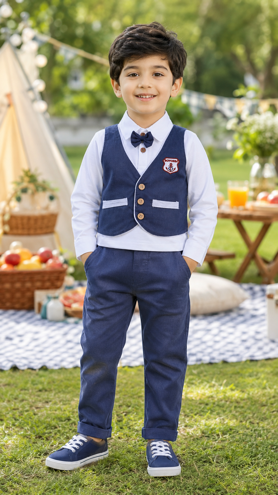 Boys Full Length Cotton T-Shirt and Pant btp701bwn