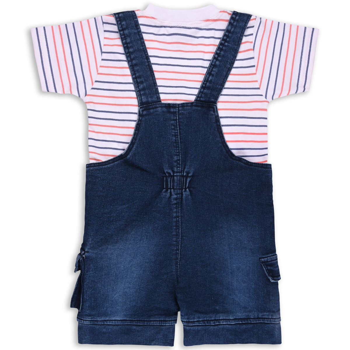 Baby Boys Striped T-Shirt and Shorts Dungaree Set - Wish Karo - photo 3