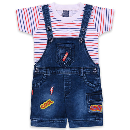 Baby Boys Striped T-Shirt and Shorts Dungaree Set - Wish Karo - photo 9