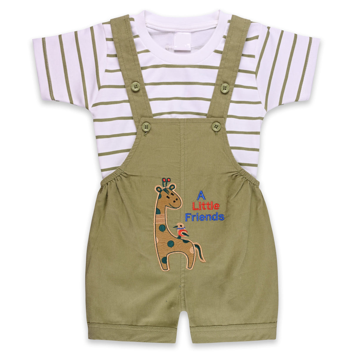 Baby Boys Striped T-Shirt and Shorts Dungaree Set - Wish Karo - photo 5