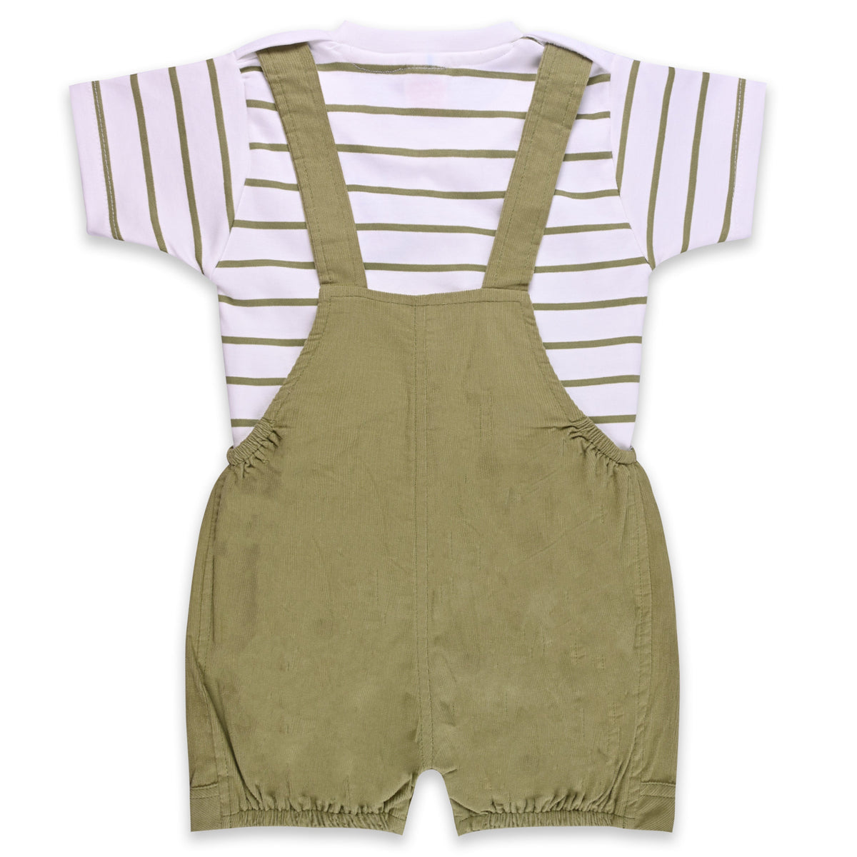 Baby Boys Striped T-Shirt and Shorts Dungaree Set - Wish Karo - photo 3