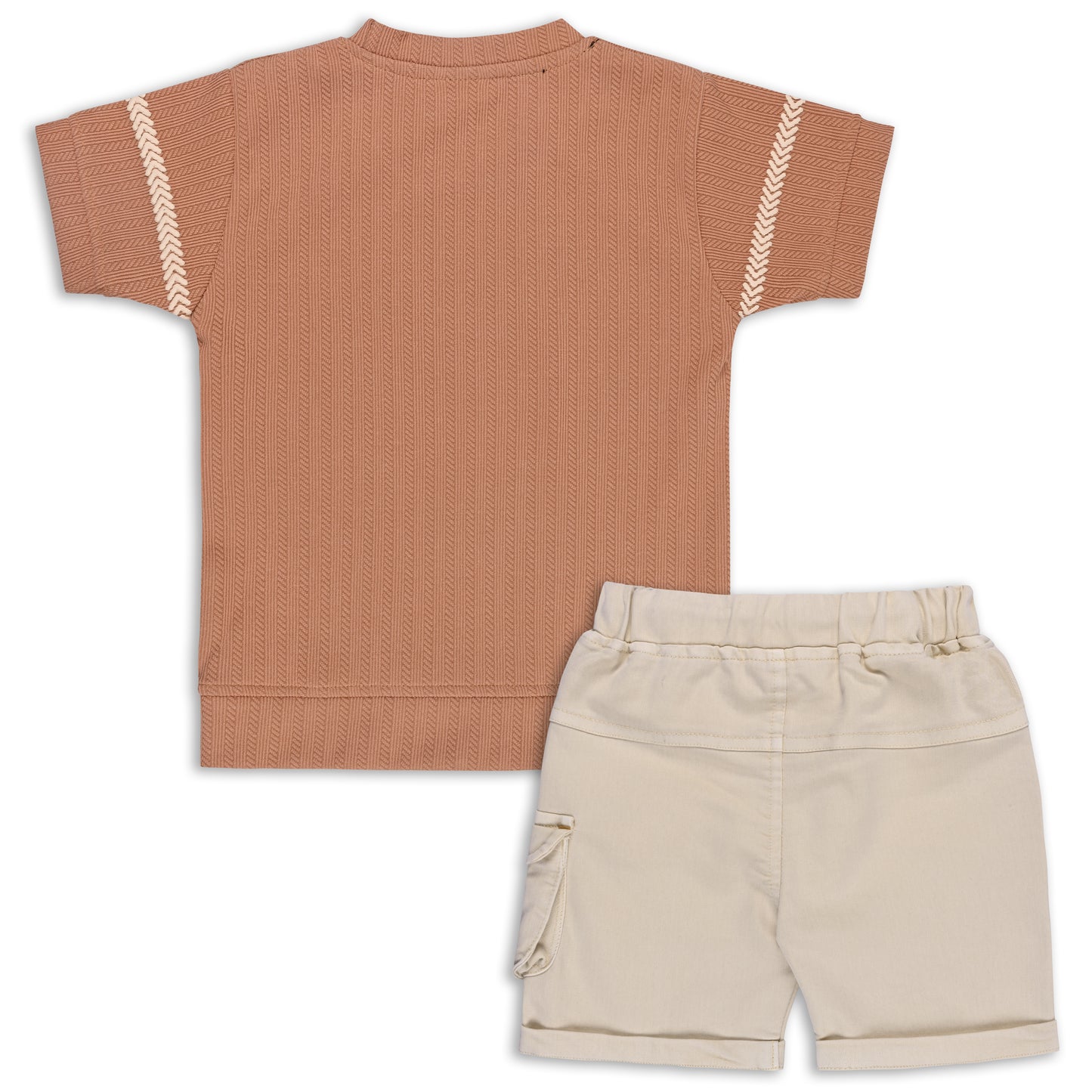 Boys Printed Cotton T-shirt and Shorts Casual Set btp840