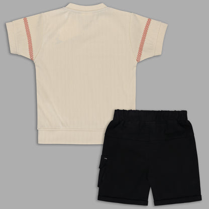 Boys Printed Cotton T-shirt and Shorts Casual Set btp840