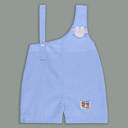 Girls Pastel Polka Cotton Tank Top with One-Shoulder Dungaree btp856
