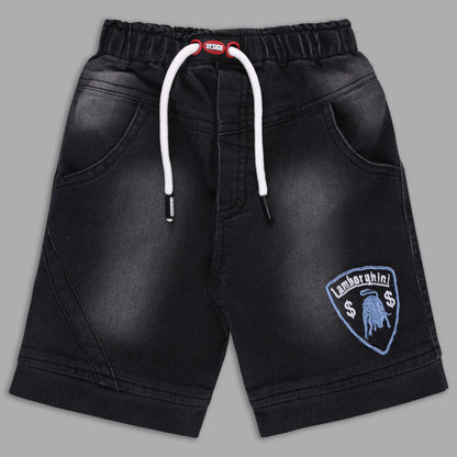 Boys Colorblock Cotton Polo T-shirt with Denim Shorts btp860