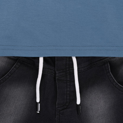 Boys Colorblock Cotton Polo T-shirt with Denim Shorts btp860
