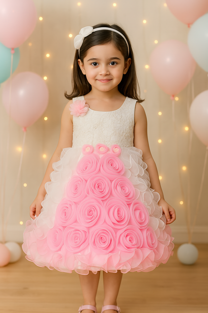 Baby Girls Party Wear Frock Dress bxa170bpnk