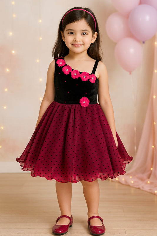 Baby Girls Frock Birthday Dress for Girls - Net - (bxa199pnk)