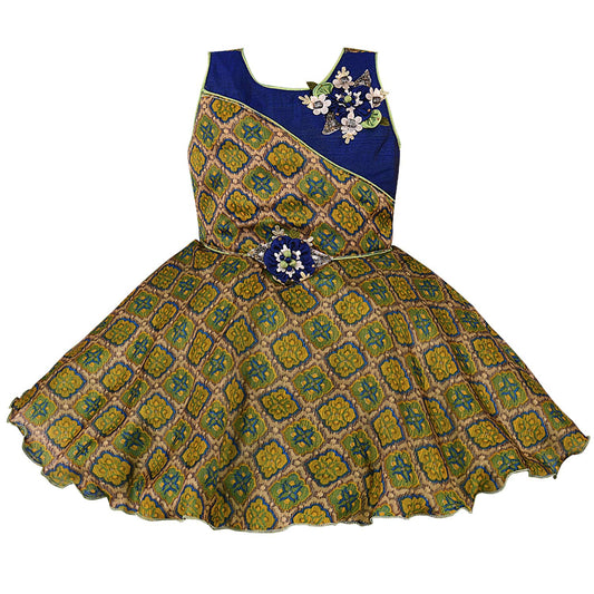 Baby Girls Frock Dress-bxa251blu -  Party Wear - frocks Party Wear - baby dress