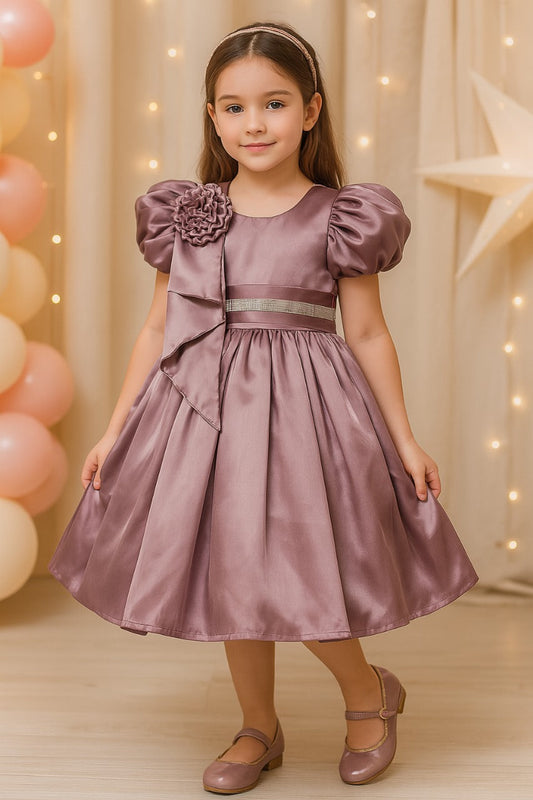Rhinestone Floral Embellished Balloon Party Dress - Wish Karo - photo 1